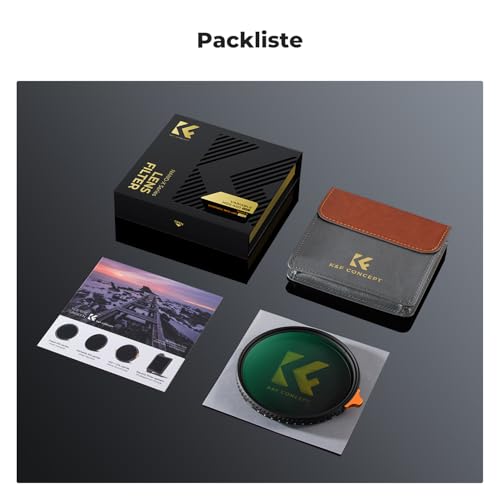 K&F CONCEPT Nano-X 67mm ND Filter Variabler Graufilter ND2-400 (1-9 Stop) Vario ND Filter mit Filtertasche