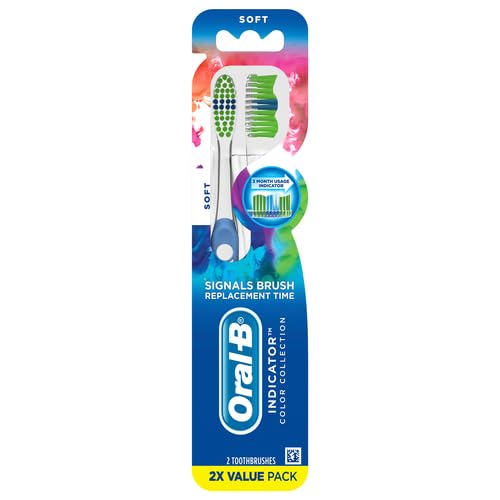 Image of Oral-B Pro Health Fights Plaque & Tartar, 2 Count Soft Manual Toothbrush Pack, Indicator Bristles, Plaque Fighter, Gentle on Teeth, Pack of 6