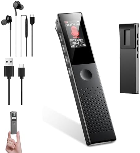 Digital Voice Recorder, Voice Recorder AI noise reduction, Rechar...