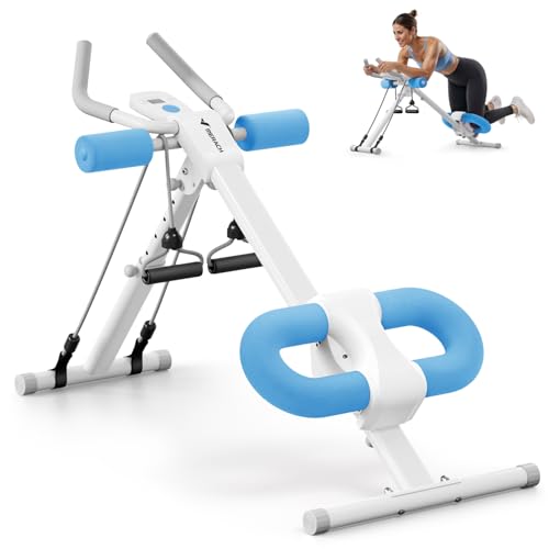 Image of MERACH Ab Machine, Ab Workout Equipment, Adjustable Ab Trainer Machine | Foldable Abdominal Trainer for Stomach Workout with LCD Monitor at Home Gym Knee Protection& 440 LBS Capacity