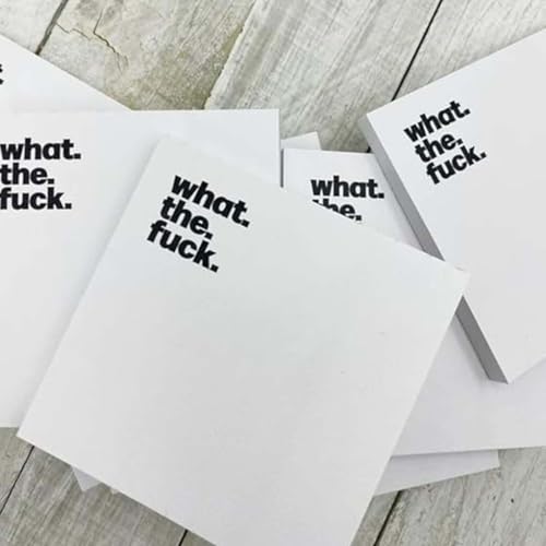 REYROB 4 Set of 200 Funny Sticky Note, Fuck Black Sticky Notes, What The Fuck Sticky Pad, Snarky Novelty Office Supplies for Friends Co-Workers Boss (Fuck)