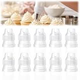 10 Boquillas para Manga Pastelera, Acopladores de Plástico Estándar, Adaptadores para Glaseado y Decoración de Postres