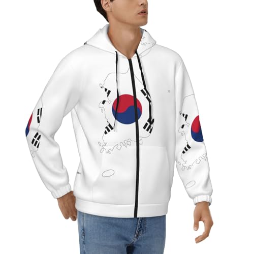 Sweat à capuche zippé République de Corée veste imprimée polyester doux S-3XL