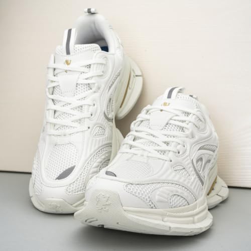 Image of Red Tape Men's Sneakers Grey Black Mesh Pu Round Toe Lace-Up