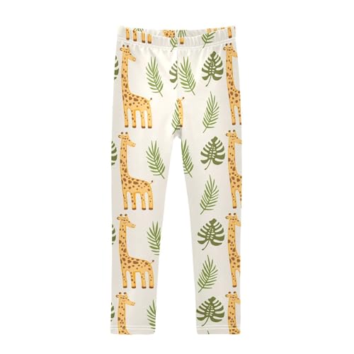 Girls' Leggings Cute Giraffes Tropical Leaves Kids Yoga Tights Pants 1 Pack 20861728