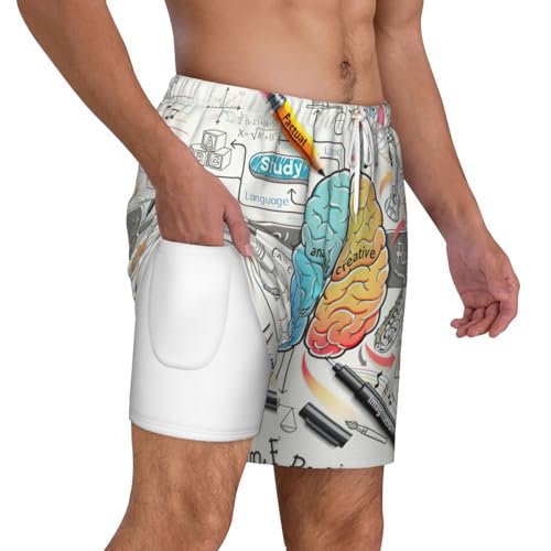 Short de bain pour homme de plage et surf léger avec poches de rangement