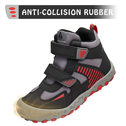 Mishansha Unisex-Child Outdoor Ankle Hiking Boots Boys Girls Trekking Walking Shoes with Hook and Loop4