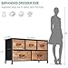YITAHOME Wide Storage Tower with 5 Drawers - Fabric Dresser, Organizer Unit for Bedroom, Living Room, Closets - Sturdy Steel Frame, Easy Pull Fabric Bins & Wooden Top