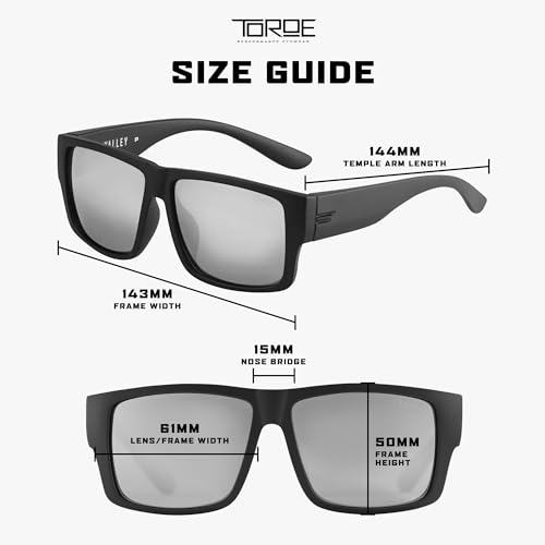 Image of TOROE Z87+ Polarized Safety Sunglasses Matte Black TR90 Frame, ANSI Rated Lens