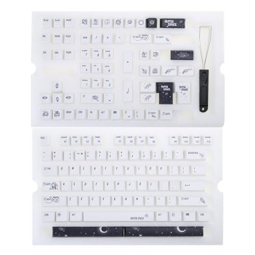 Touches PBT Cherry rétro sublimation de 134 touches blanc pour clavier mécanique