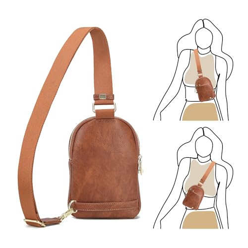 Image of INICAT Travel Sling Bag, Anti Theft Crossbody Bag for Women | RFID Blocking, 8 Card Slots, Back Zippered Pocket, Metal Zippers,Switchable Strap