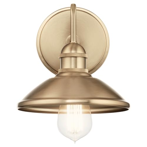 Image of Kichler Clyde 1 Light Bathroom Vanity in a Rich Champagne Bronze Finish, for Bathrooms, (7.25 inch H x 7.5 inch W x 8.25 inch Ext.), 45943CPZ