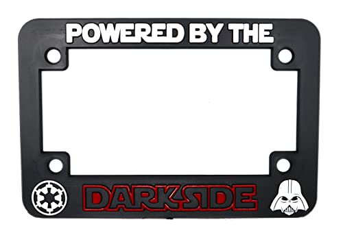 Holder for License Plate for Dark Vader License Plate Holder for Powered by The Dark Side for Star Wars 3D Raised Motorcycle License Plate Frame Mod-L07P-18