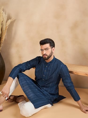 Image of Amazon Brand - Tavasya Men Linen Traditonal Regular Kurta
