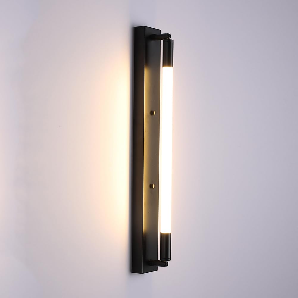 HUAYUSEDF 9W Modern Wall Light Living Room Minimalist Design Bedroom Bedside Sconce Lighting Fixtures Lamp Hallway Aisle Lights (Gold,White Light)(Black,White Light)
