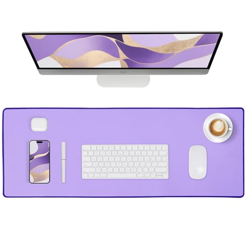 ALOANES Waterproof Mouse Pad with Durable Stitched Edge, XL Gaming Keyboard Pad, Non-Slip Rubber Base Mouse Mat, Extended Desk pad for Gamer, Office & Home, Lavender Mousepad 31.5"x 11.8"x 0.12"