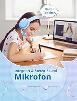 Xunpuls Bluetooth-Kopfhörer für Kinder, faltbar, kabellos, Stereo-Sound mit Mikrofon, 10 Stunden Spielzeit, Bluetooth 5.3, kabellose Kopfhörer für Kinder, Erwachsene, Schule, Online-Klasse, Blau – Ansicht 4