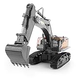 最新型 ショベルカー ラジコン 1:14 合金強化版 掘削機 2.4GHz無線 LEDライト搭載 ミニチュア パワーショベル 合金バケット 360/680°旋回 22CHパワーショベル 約50ｍ遠隔制御 砂浜 砂場用 RC 建機おもちゃ プレゼント