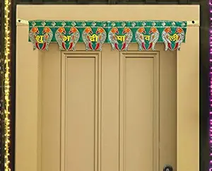 TIED RIBBONS Door Hanging Parrot Bandanwar Door Toran- Subh Home Decoration Item for Home Hanging Door Wall (76 X 14 cm)