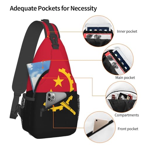 Mochila Unisex de Alta Capacidad con Diseño de Bandera de Angola miniatura 4