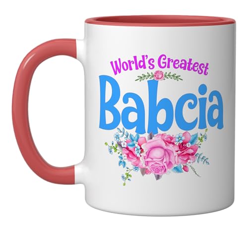 Mug cerámico World's Greatest Babcia rojo/blanco 11 oz miniatura 1