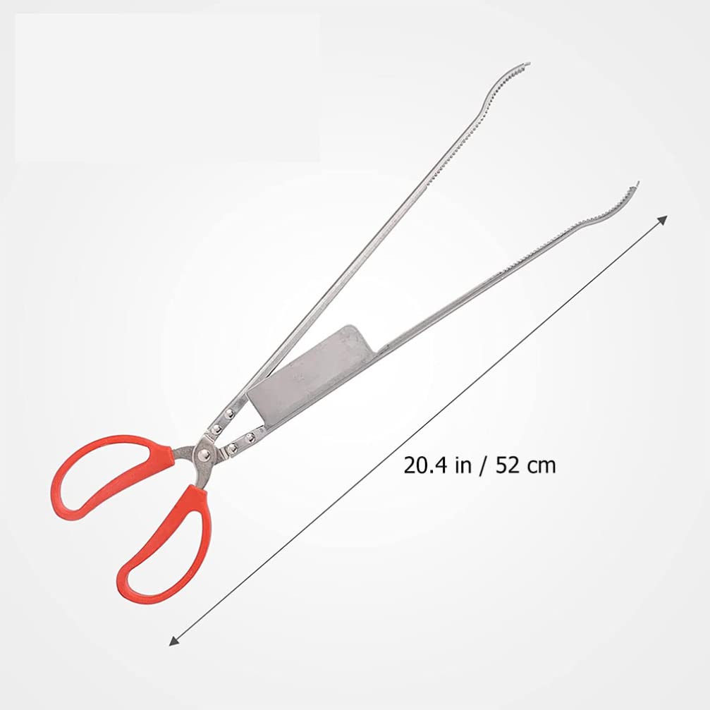 Pinza per Granchi Angolata in Acciaio Inox, Multifunzione | Uso Outdoor, Impugnatura Antiscivolo, Riutilizzabile, Colori Argento e Rosso