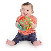 Bright Starts Oball, Regenmacher, Flexibler, leicht greifbarer Ball, zum Schütteln, Greifen und Beißen, ab 3 Monaten – Ansicht 2