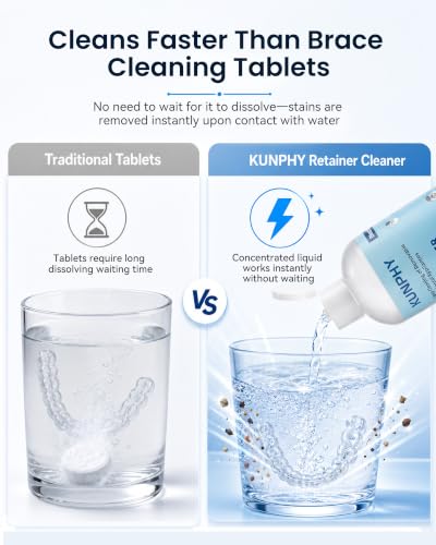 Image of Ultrasonic Retainer Cleaner Solution for Ultrasonic Denture Cleaner-Professional Cleaning of Retainers, Invisible Aligners, Mouth Guards, Night Guards, Remove Odors, Discoloration & Stains 8.5oz