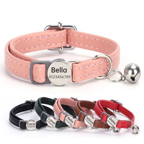 Collares Gatos Cuero Marca SEOUGEE