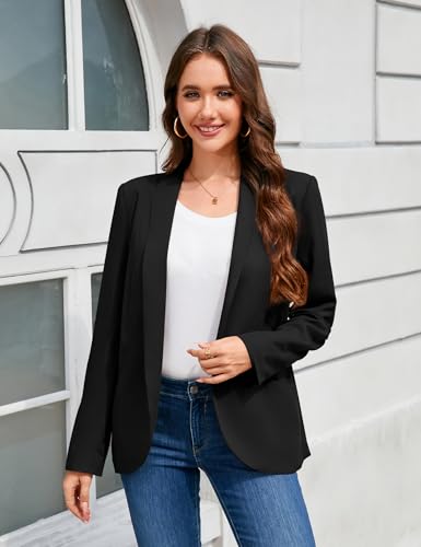 Womens Casual Long Sleeve Business Blazers Lightweight Open Front Dressy Cardigan Jacket Office Work Suits3