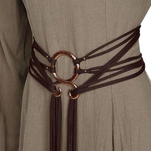 Fcnjsao Ethnic Styles Rope Waist Belt with Knot Designs for Women Vintage Fashion Waist Accessory Waist Rope for Dress