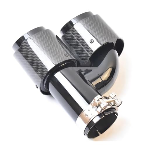 Silencieux double embouts en fibre carbone brillant 63mm vers double 89mm