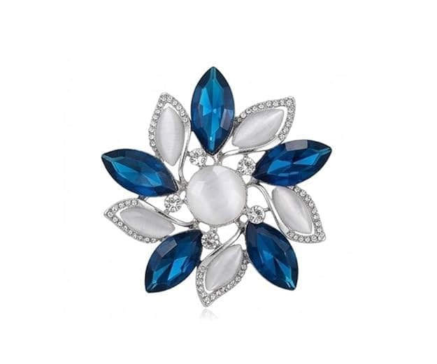 Crystal Flower Brooch Pin for Women, Elegant Rhinestone Floral Brooch for Saree Dupatta Dress Suit Shawl Scarf Decorative Fashion Jewelry Accessory-image-38