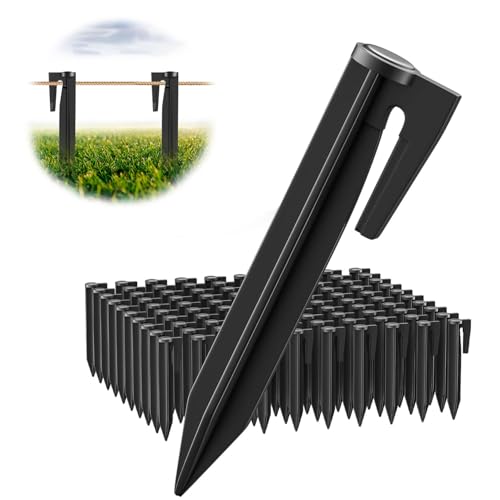 100 Piezas Piquetas para Robot Cortacésped, Estacas de Fijación para Cables Delimitadores del Cortacésped, Piquetas de Fijación Tierra, Estacas para Robot Cortacésped, Piqueta de Tierra Plástico