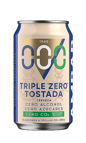 Cerveza triple zero tostada 0.0% alcohol Ambar lata 33 cl