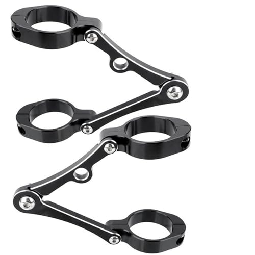HUISI 33-58 mm Motorrad-Scheinwerferhalterung, 54 mm, 49 mm, 45 mm, 41 mm, Rohrklemmhalterung, passend for Cafe Racer, Chopper, Bobber Bikes(54-58mm Black White) HUISI 33-58 mm Motorrad-Scheinwerferhalterung, 54 mm, 49 mm, 45 mm, 41 mm, Rohrklemmhalterung, passend for Cafe Racer, Chopper, Bobber Bikes(54-58mm Black White)