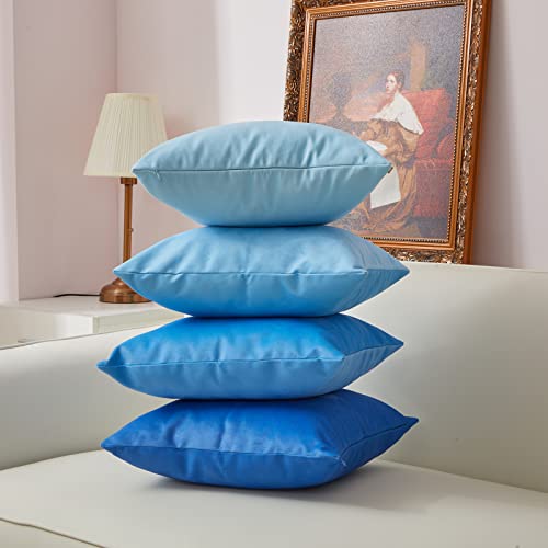 Tayis Blue 20X20 Throw Pillow Covers, Accent Cotton Canvas Soft Square Pillow Cover Set Of 4, Neutral Decorative Pillows Suitable For Sofa Bed Car Sofa Home #TOP21