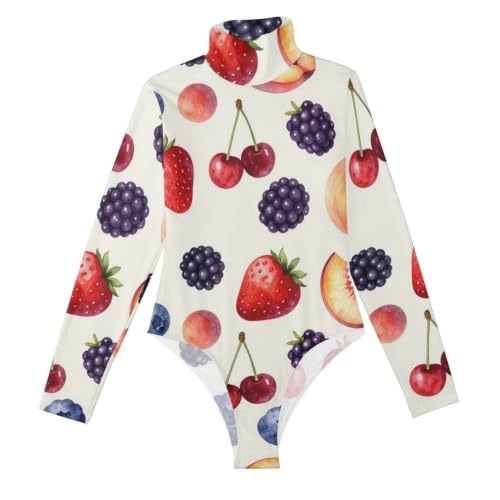 Body de manga larga de fresas para evitar desajustes al vestir