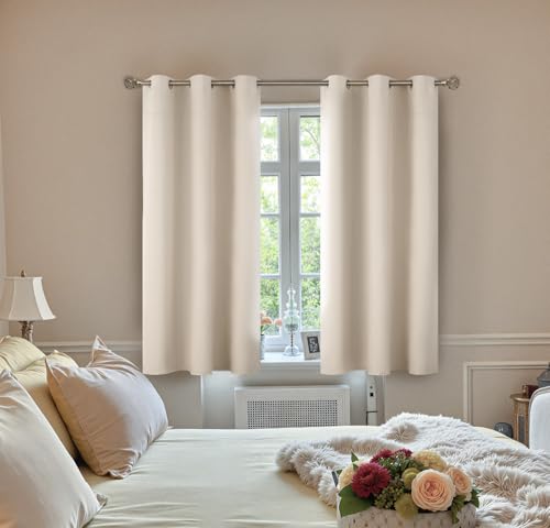 BGment Champagne Curtains 63 Inch Long - Wedding & Party Backdrop Drapes Elegant Room Darkening Thermal Insulated Window Treatments for Birthday Home Decor, Set of 2 Panels, 42 x 63 Inch