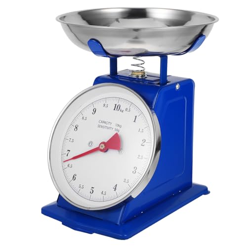 Homoyoyo Balance Cuisine Mécanique Rétro 10 Kg avec Grand Cadran Plateau Amovible en Acier Inoxydable Balance à Viande et Fruits Échelle Analogique Précise pour Ingrédients Secs et
