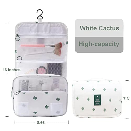Agirlvct Hanging Toiletry Bag For Women,Large Travel Fold-Able Toiletry Bag,Water-Resistant Cosmetic Makeup Organizer For Toiletries Cosmetics Gym Bathroom Shower Bag Business(White) #TOP6