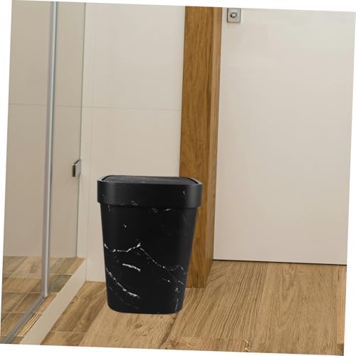 Caneca de basura pequeña rectangular con tapa abatible miniatura 4