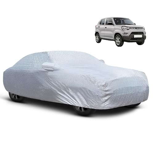 Image of Autofy Car Cover Waterproof SilverShield for Maruti S-Presso [Year 2019 Onwards] - S-Presso Car Cover Dust & UV Protection S-Presso Car Body Cover with Mirror Pocket Soft Cotton Lining