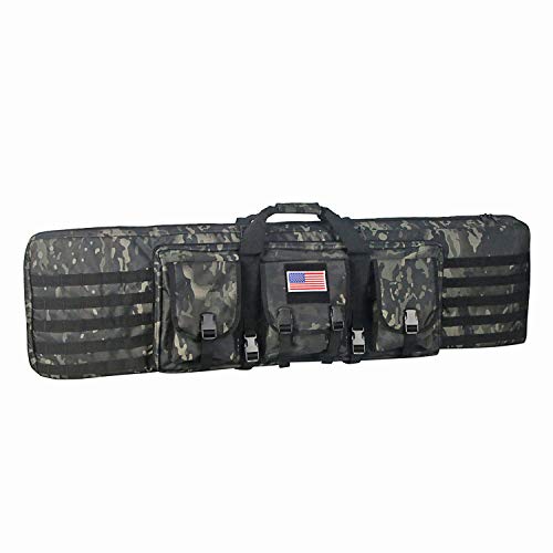Double Long Bag Transportation Case Outdoor Tactical Cases Water Dust Resistant, Bag For Hunting,Available Length In 48"(Black Multicam) #TOP23