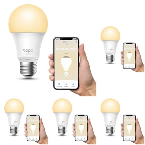 TP-Link Tapo スマート LED ランプ 調光タイプ 電球色 E26 800lm Echo シリーズ/Google ホーム 対応 追加機器不要 3年保証 Tapo L510E/A (× 5)