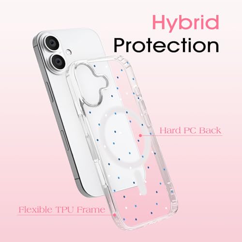 Coque iPhone 17 transparente MagSafe antichoc fine dos rigide PC bleu - 4