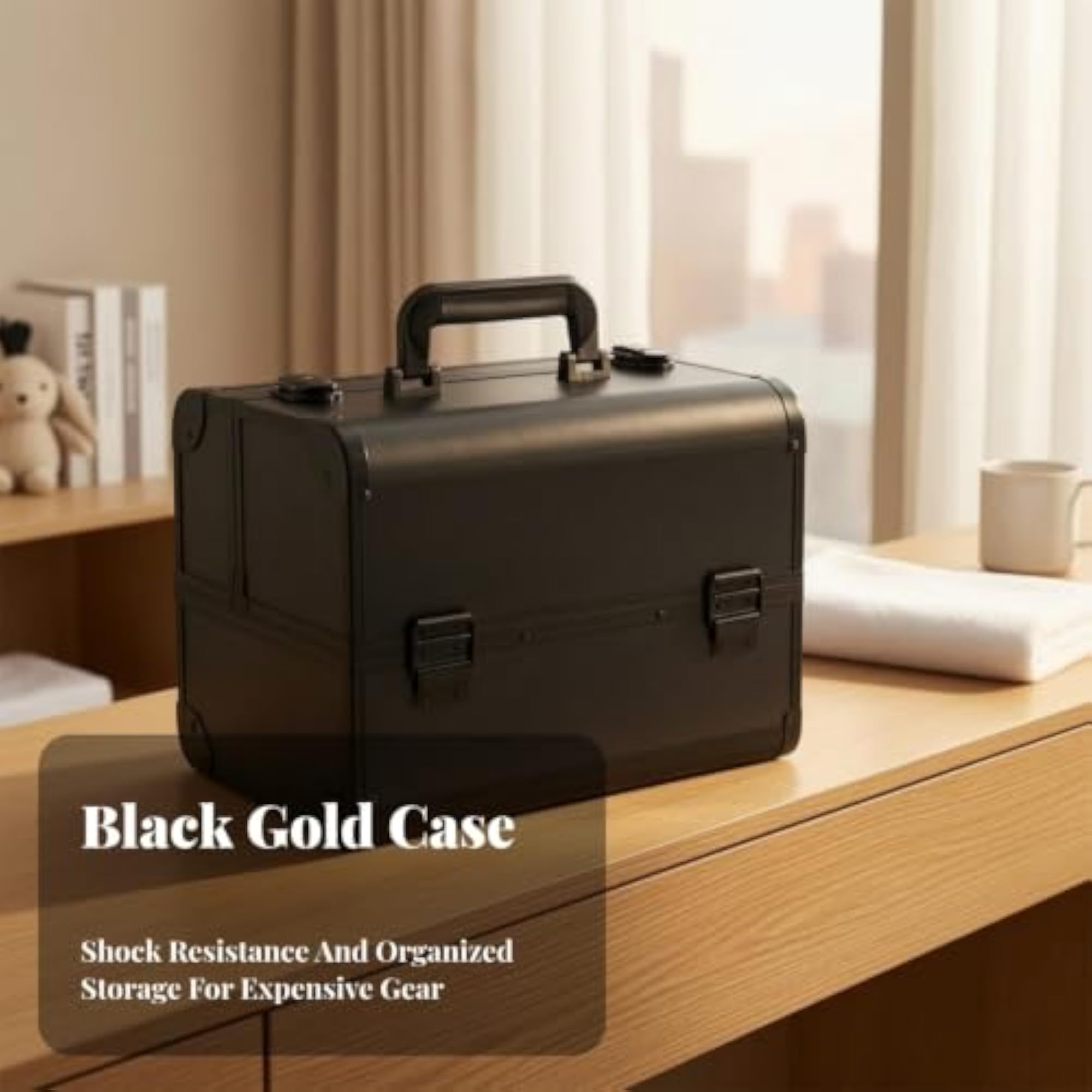 Two-Tier Hard-Shell Makeup Case, Professional Organizer