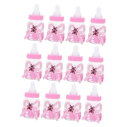 PATKAW 12 Piezas Caja De De Biberón De Oso Decoraciones De Comida Para Shower Botellas Sensoriales Mini Botellas De Alcohol Cajas Botellas De De Jengibre Dulce Et Rosa