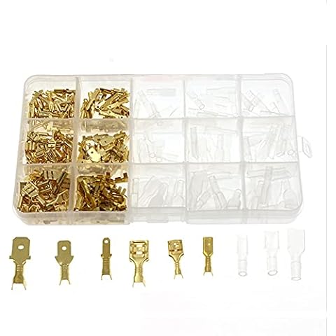 270 Pieces Crimp Terminal Set, Male Female Splice Spade Connector, Ring Lugs, with Insulating Sleeve, for Wire Cover