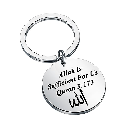 LQRI Quran 3:173 Keychain Allah Gift Islamic Bible Verse Jewelry